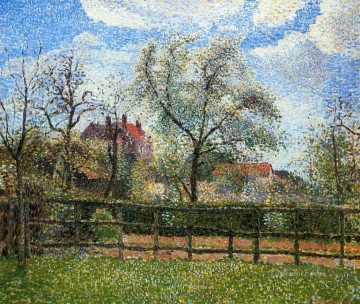 地味なシーン Painting - エラニーの朝の梨の木と花 1886 カミーユ ピサロの風景